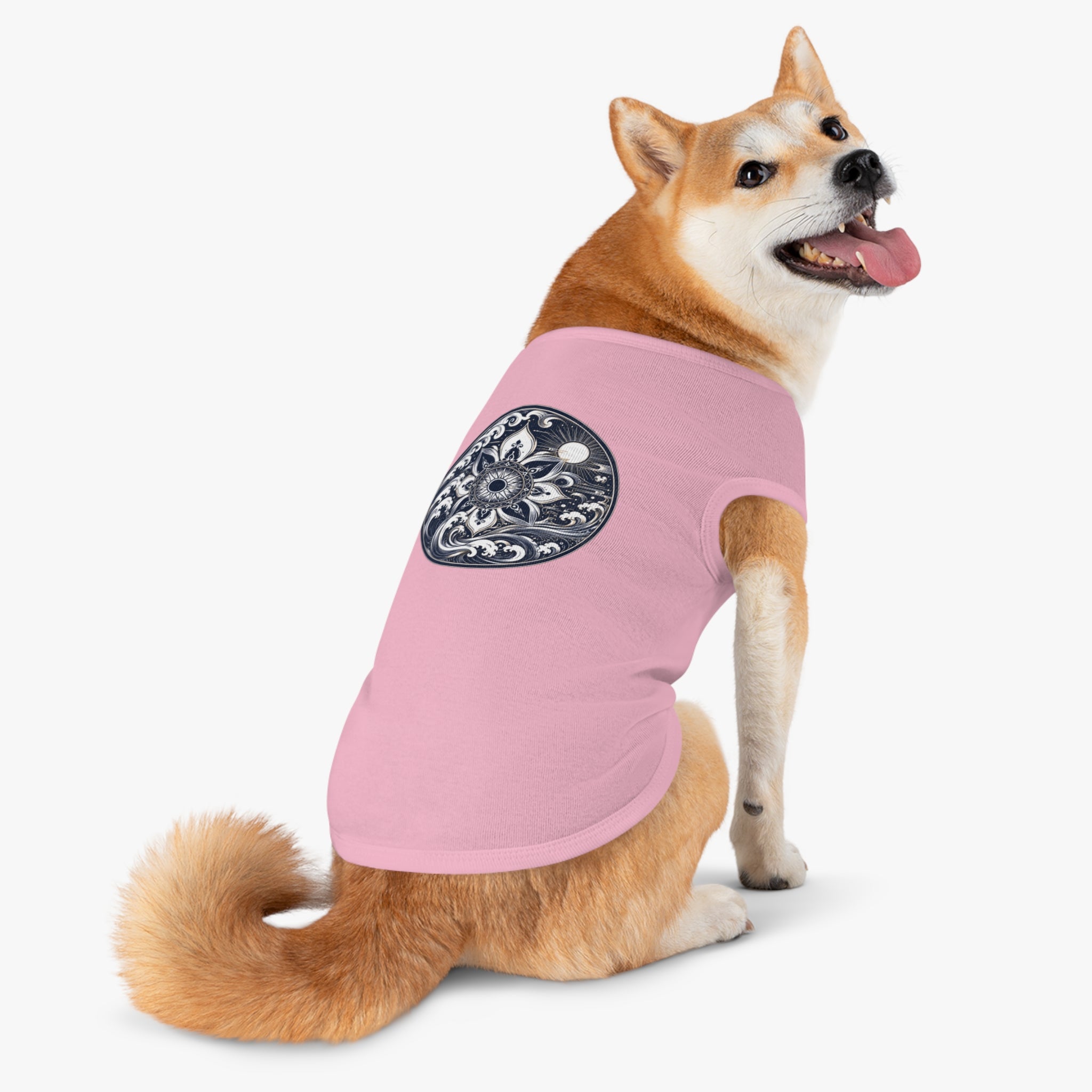 Mandala Wave Pet Tank Top — Nautical Moon Dog Shirt