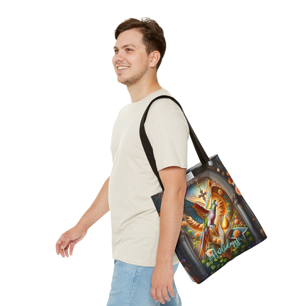Vibrant Holiday Tote Bag, Eco-Friendly Shopping Bag, Bird Design Tote, Gift for Nature Lovers, Everyday Carryall, Travel Accessory