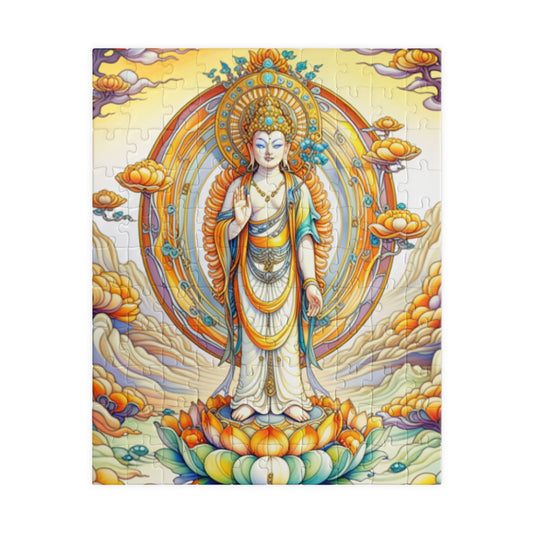 Serene Bodhisattva Puzzle - Meditation Decor, Mindfulness Gift, Buddhist Art, Relaxation Activity, Family Game