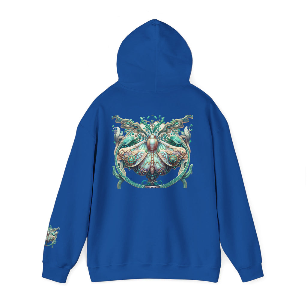 Vibes Collective Hoodie — Decorative Moth Graphic Streetwear