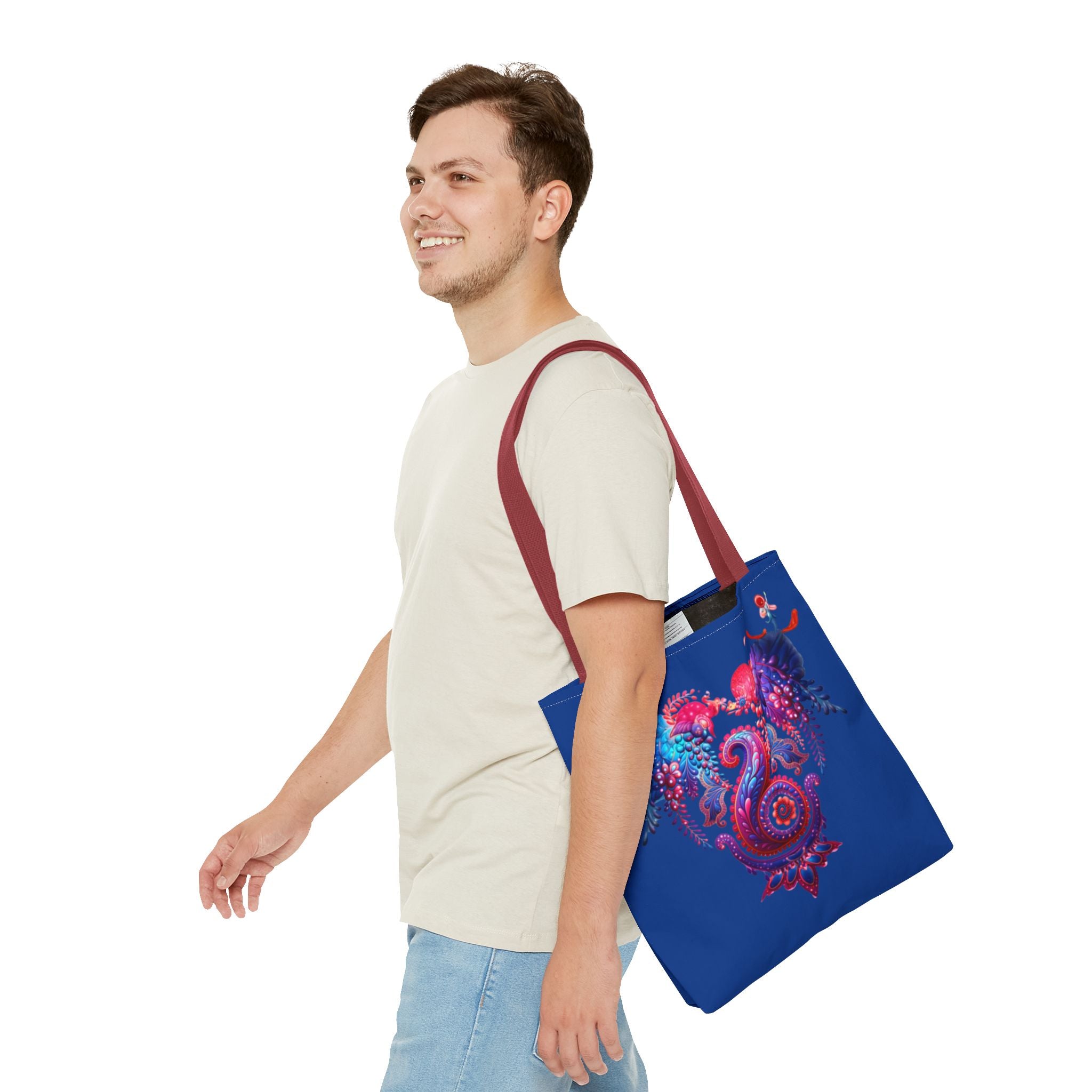 Vibrant Heart Sea Life Tote Bag | Eco-Friendly Shopping Bag, Beach Tote, Gift for Ocean Lovers, Colorful Canvas Purse, Summer Accessory