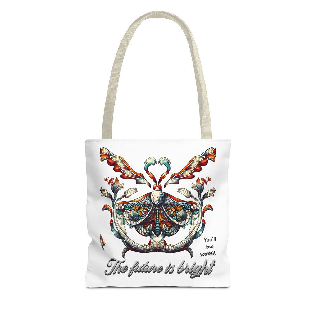Bright Future Butterfly Tote Bag — Inspirational Floral Art AOP Tote