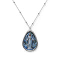 Angelic Oval Necklace, Inspirational Jewelry, Religious Gift, Spiritual Pendant, Unique Faith Accessory