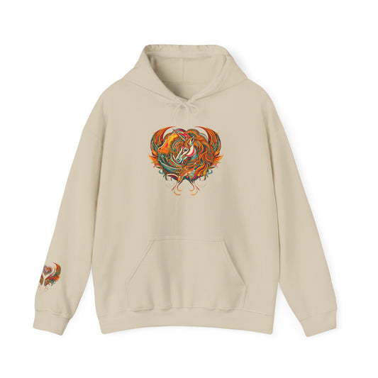 Colorful Heart Design Hooded Sweatshirt, Cozy Sweatshirt, Unisex Pullover, Gift for Him, Gift for Her, Casual Wear, Layering Essentials