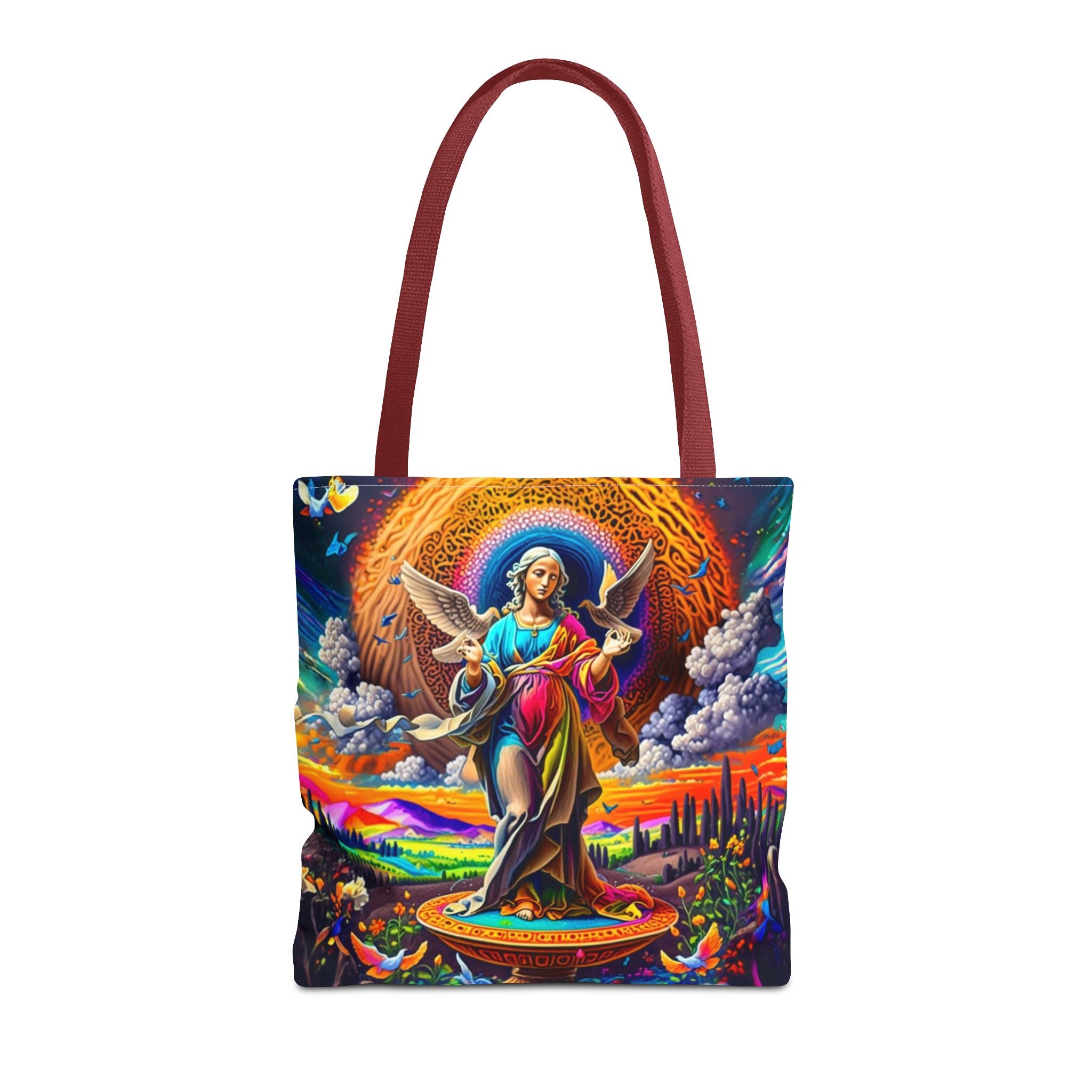 Vibrant Art Tote Bag - Spiritual, Colorful, Angular Design for Everyday Use, Perfect for Gifts, Shopping, Beach Days, Festivals, and Yoga