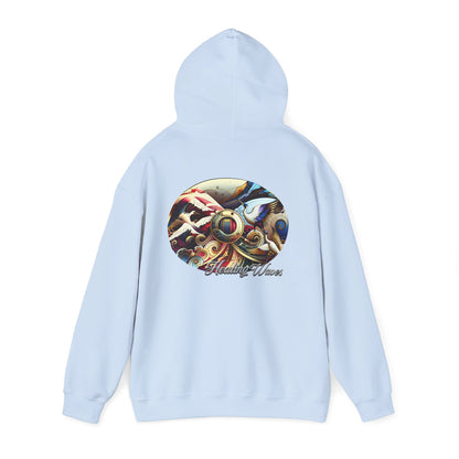 Artistic Unisex Heavy Blend Hoodie - Cozy Graphic Sweatshirt, Ideal for Casual Outfits, Unique Gifts, Streetwear Style, Comfortable Layering