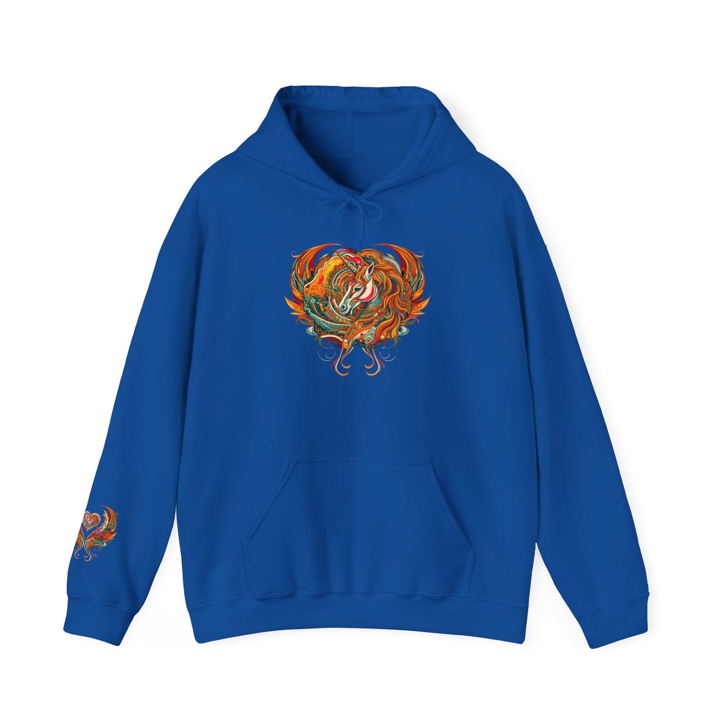 Colorful Heart Design Hooded Sweatshirt, Cozy Sweatshirt, Unisex Pullover, Gift for Him, Gift for Her, Casual Wear, Layering Essentials
