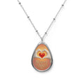 Romantic Oval Necklace, Bridal Jewelry, Engagement Gift, Wedding Accessory, Proposal Necklace, Heart Design
