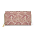 Art Deco Rose Zipper Wallet — Elegant Vintage Fan Pattern Wallet