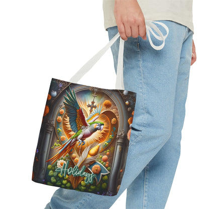 Vibrant Parrot Tote Bag, Eco-Friendly Shopping Bag, Tropical Beach Bag, Gift for Bird Lovers, Holidays Tote