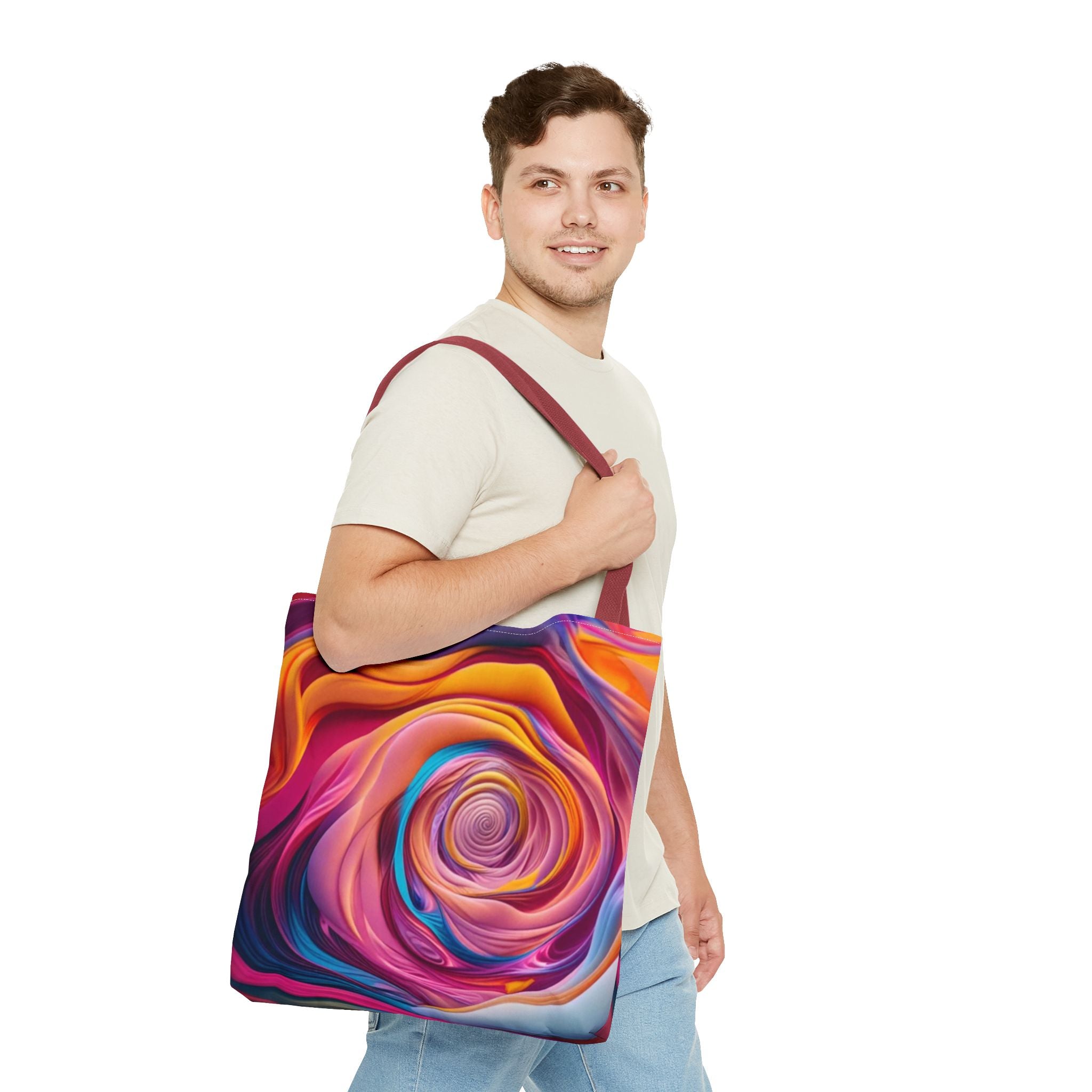 Artistic Floral Tote Bag, Colorful Shoulder Bag, Bohemian Style Tote, Gift for Flower Lovers, Shopping Bag, Eco-Friendly Canvas