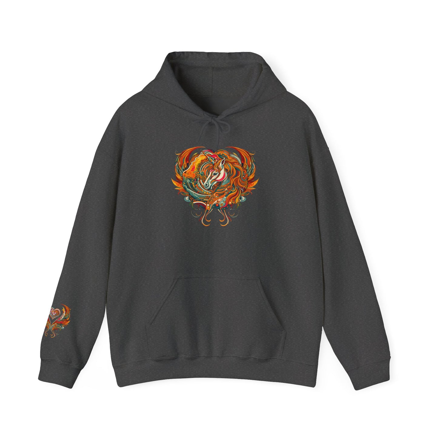 Colorful Heart Design Hooded Sweatshirt, Cozy Sweatshirt, Unisex Pullover, Gift for Him, Gift for Her, Casual Wear, Layering Essentials