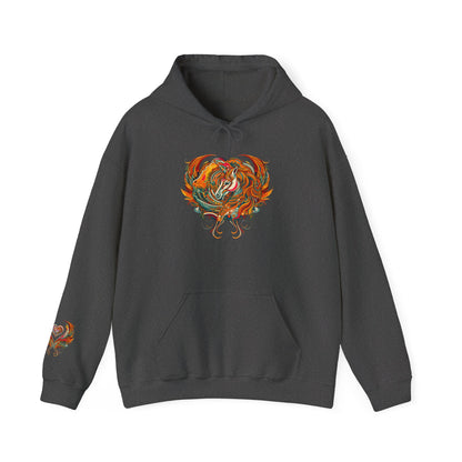 Colorful Heart Design Hooded Sweatshirt, Cozy Sweatshirt, Unisex Pullover, Gift for Him, Gift for Her, Casual Wear, Layering Essentials