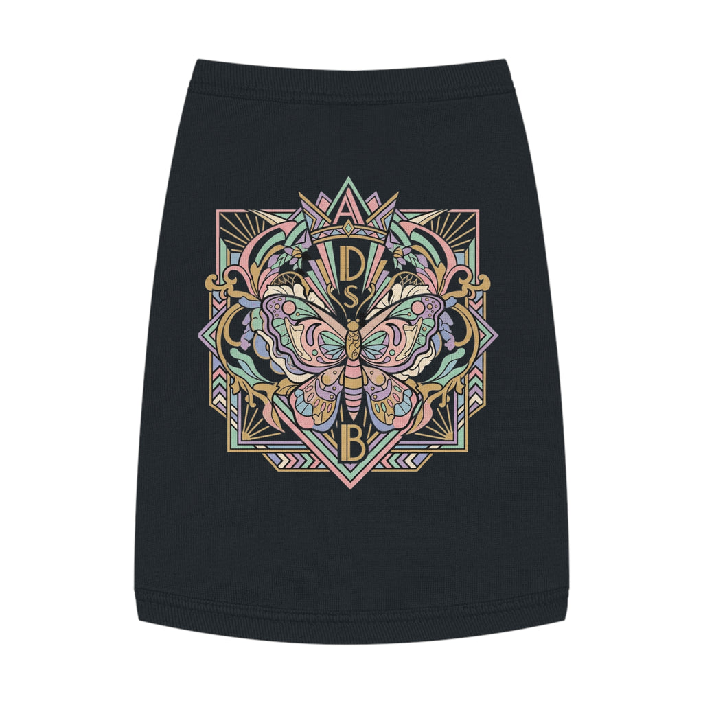 Butterfly Mandala Pet Tank Top — Pastel Geometric Dog Shirt