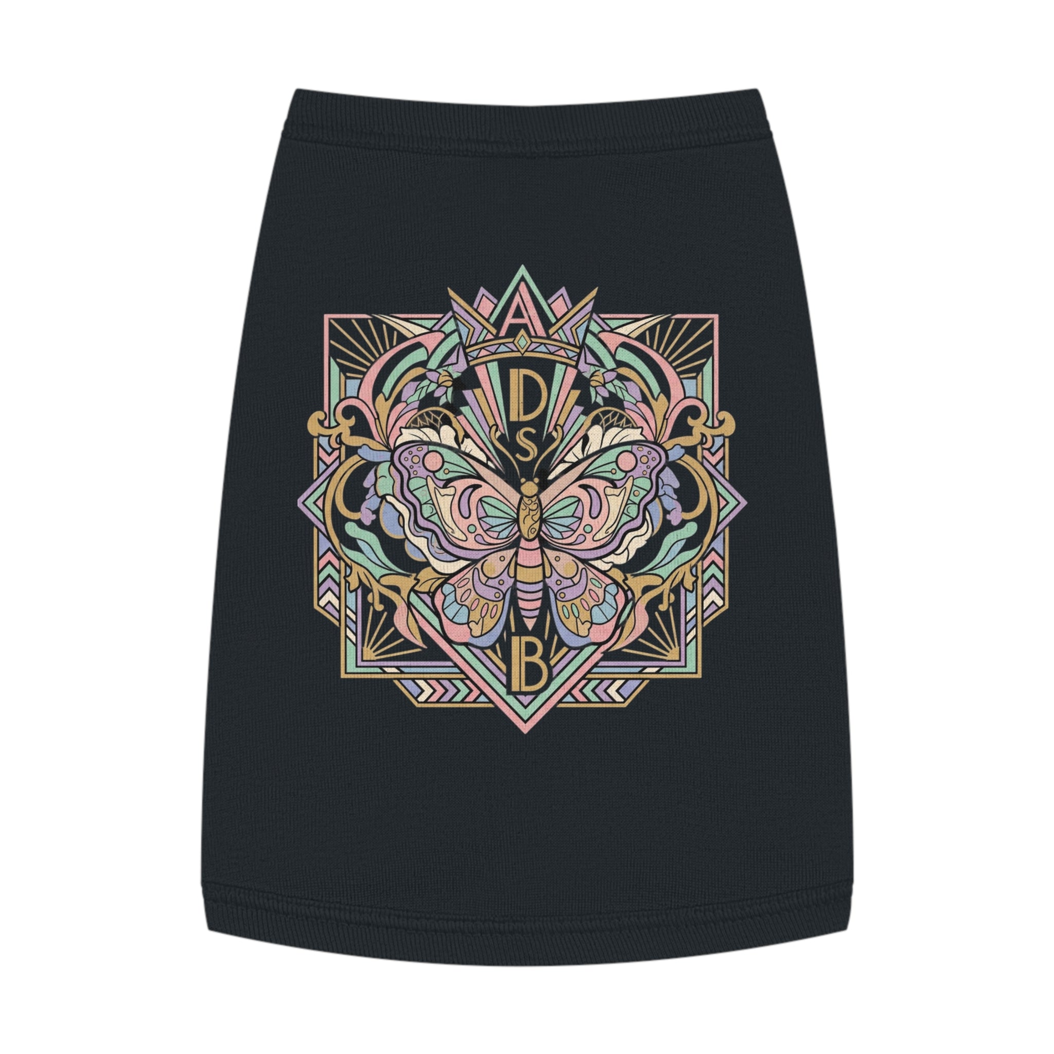 Butterfly Mandala Pet Tank Top — Pastel Geometric Dog Shirt