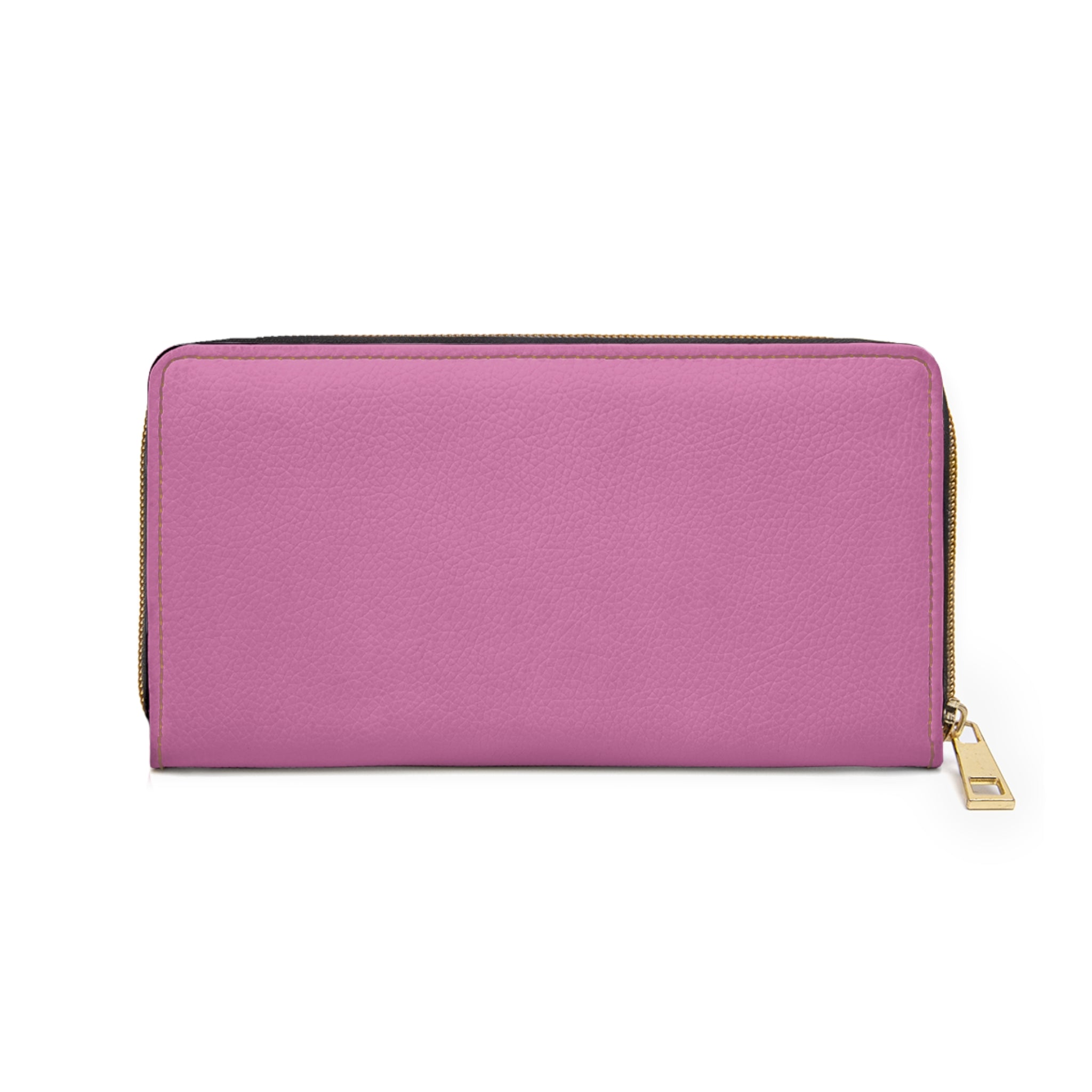 Art Deco Monogram Zipper Wallet – Custom "ADSB" Pink Leather Travel Clutch