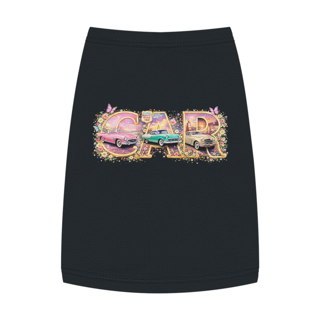 Classic Car Pet Tank Top – Retro 'Car' Graphic Dog Shirt