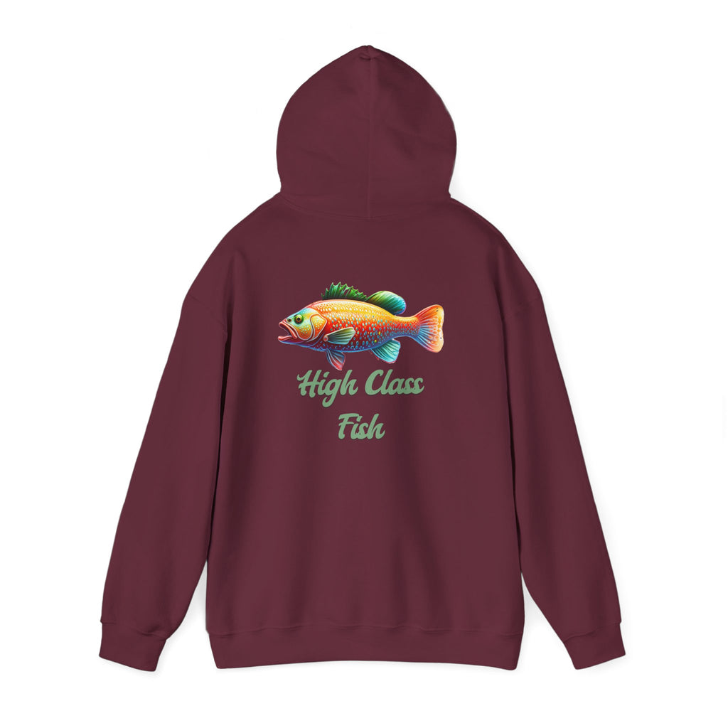 High Class Fish Hoodie - Unisex Heavy Blend Sweatshirt, Cozy Gift for Fishing Enthusiasts, Great for Outdoors, Casual Wear, Birthday Gift