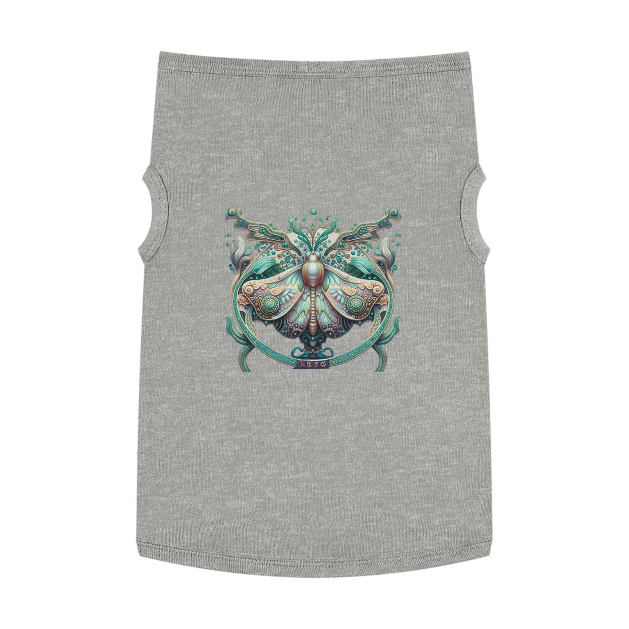 Moth Mandala Pet Tank Top — Ornamental Boho Bug Dog Shirt