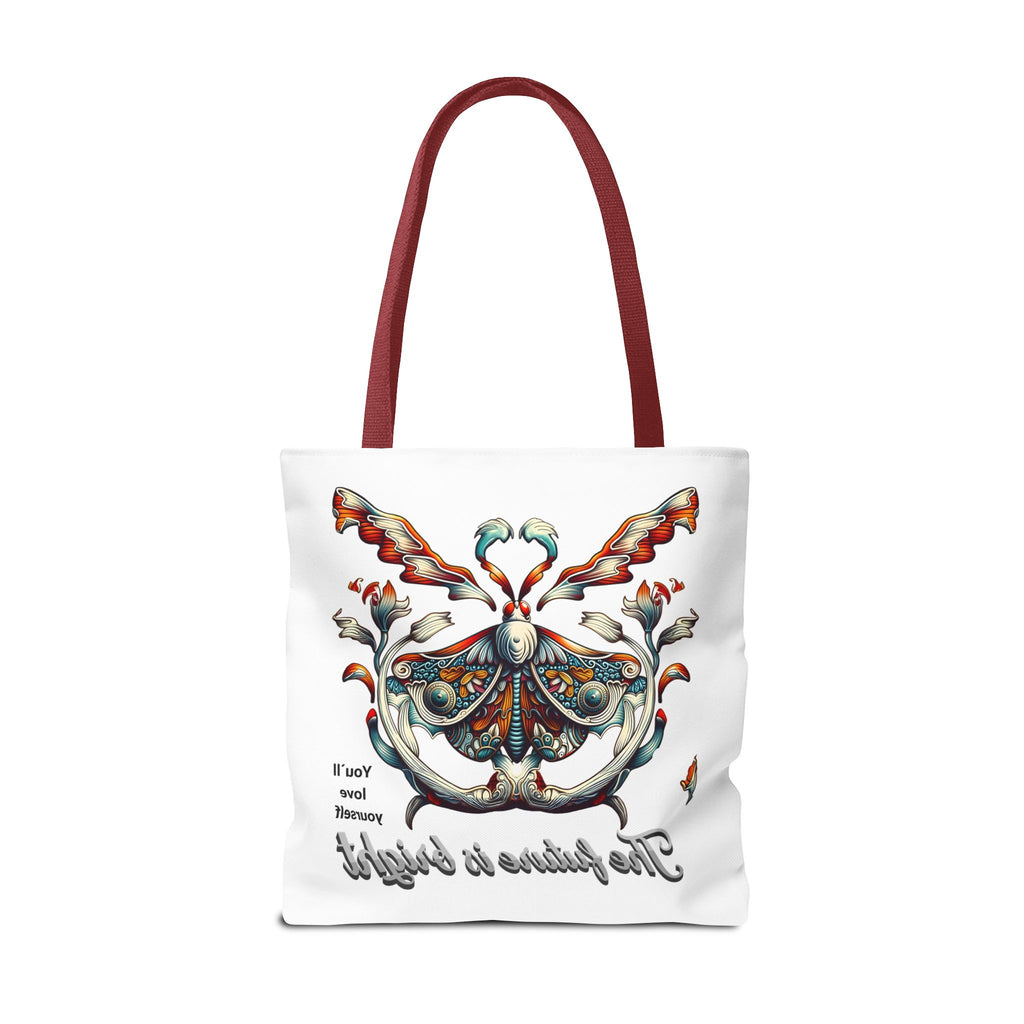 Bright Future Butterfly Tote Bag — Inspirational Floral Art AOP Tote