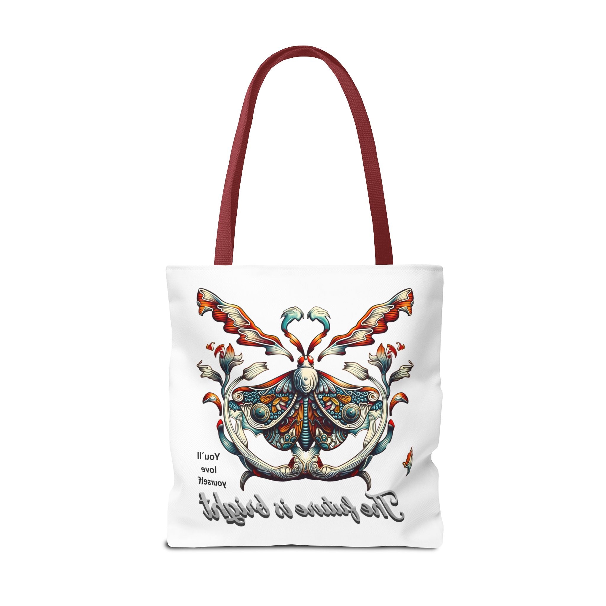 Bright Future Butterfly Tote Bag — Inspirational Floral Art AOP Tote
