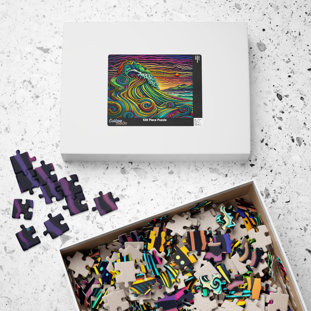 Puzzle Set - Artistic Wave Ocean Scene, Relaxing Family Activity, Home Decor, 110-1014 Piece Options