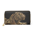 Tiger Motif Zipper Wallet — Animal Print Coin & Card Organizer