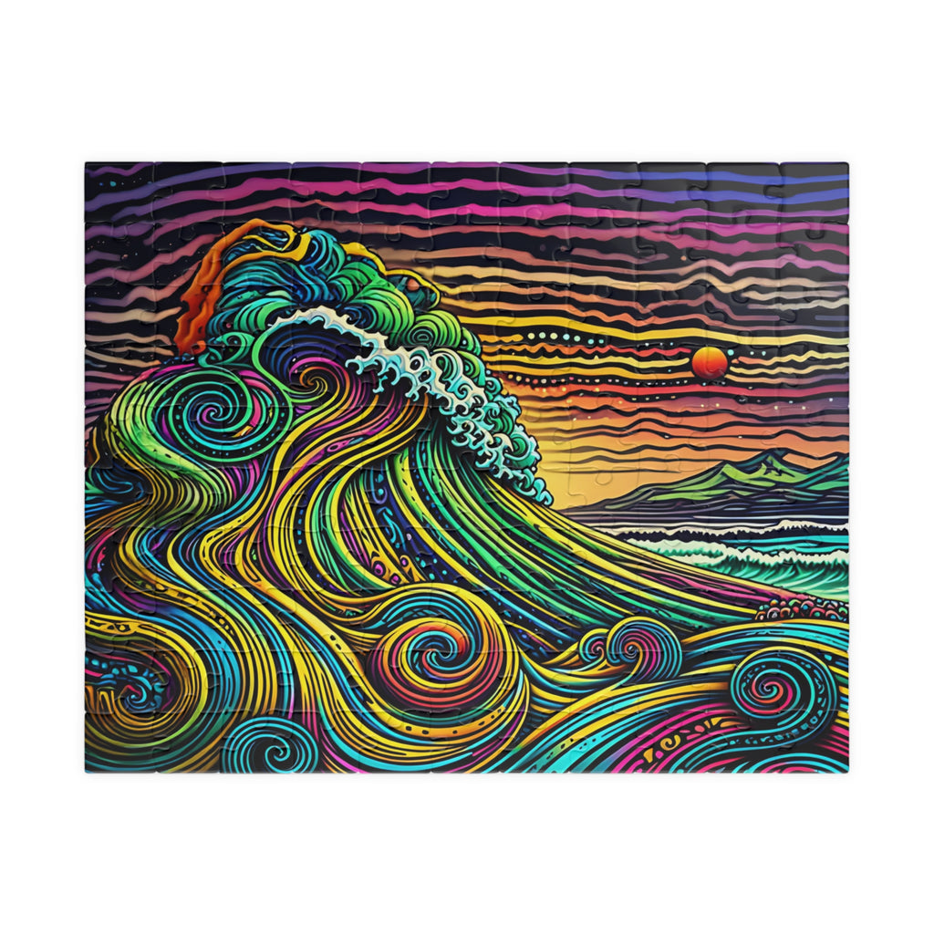 Puzzle Set - Artistic Wave Ocean Scene, Relaxing Family Activity, Home Decor, 110-1014 Piece Options