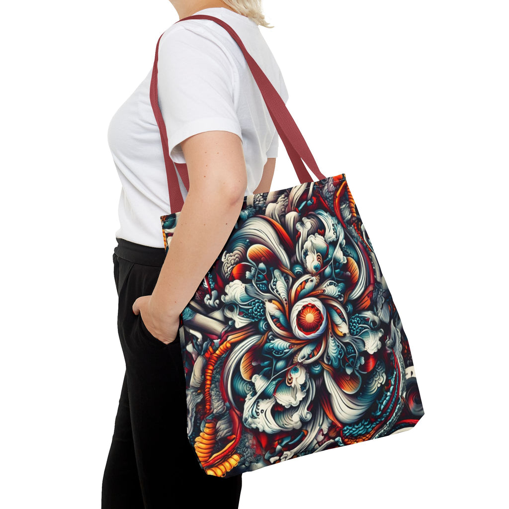 Artistic Tote Bag, Colorful Flower Design, Boho Style, Everyday Use, Eco-Friendly Gift, Travel Accessory