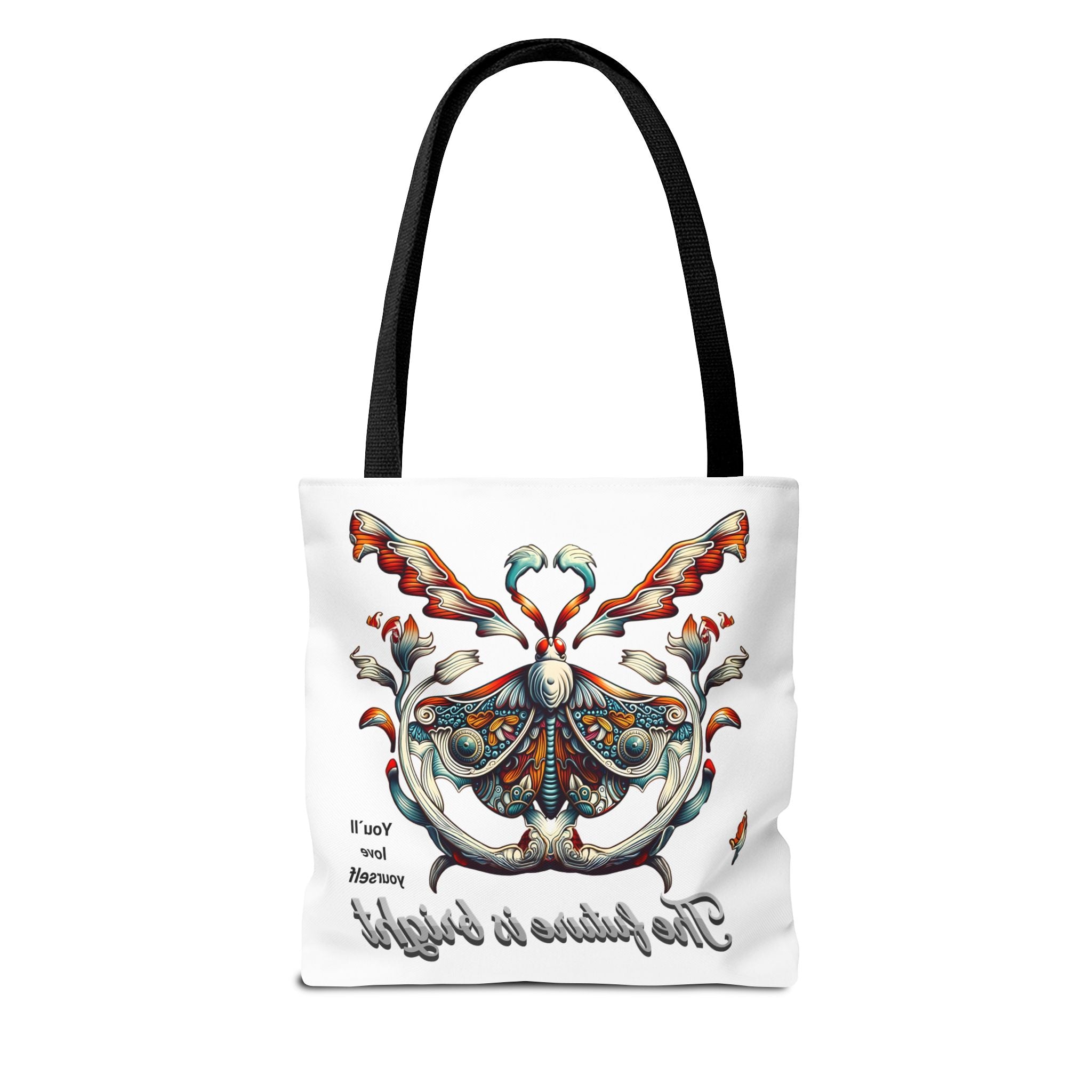 Bright Future Butterfly Tote Bag — Inspirational Floral Art AOP Tote