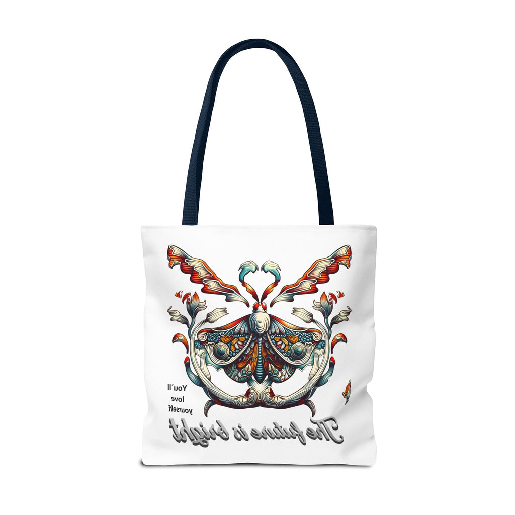 Bright Future Butterfly Tote Bag — Inspirational Floral Art AOP Tote