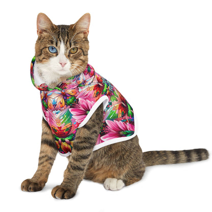Vibrant Floral Pet Hoodie - Too Cute to Handle, Dog Apparel, Stylish Pet Clothing, Warm Hoodie for Pets, Unique Dog Gifts