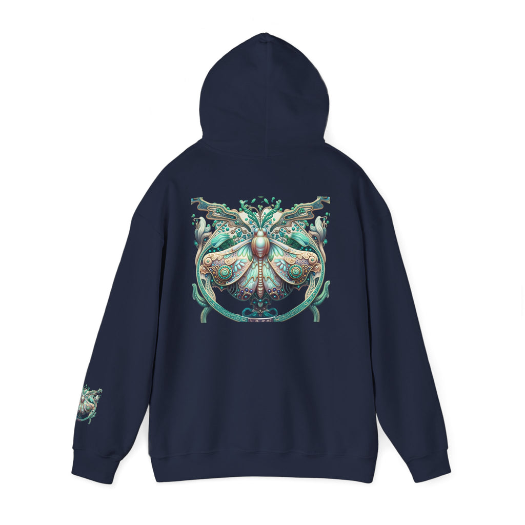 Vibes Collective Hoodie — Decorative Moth Graphic Streetwear