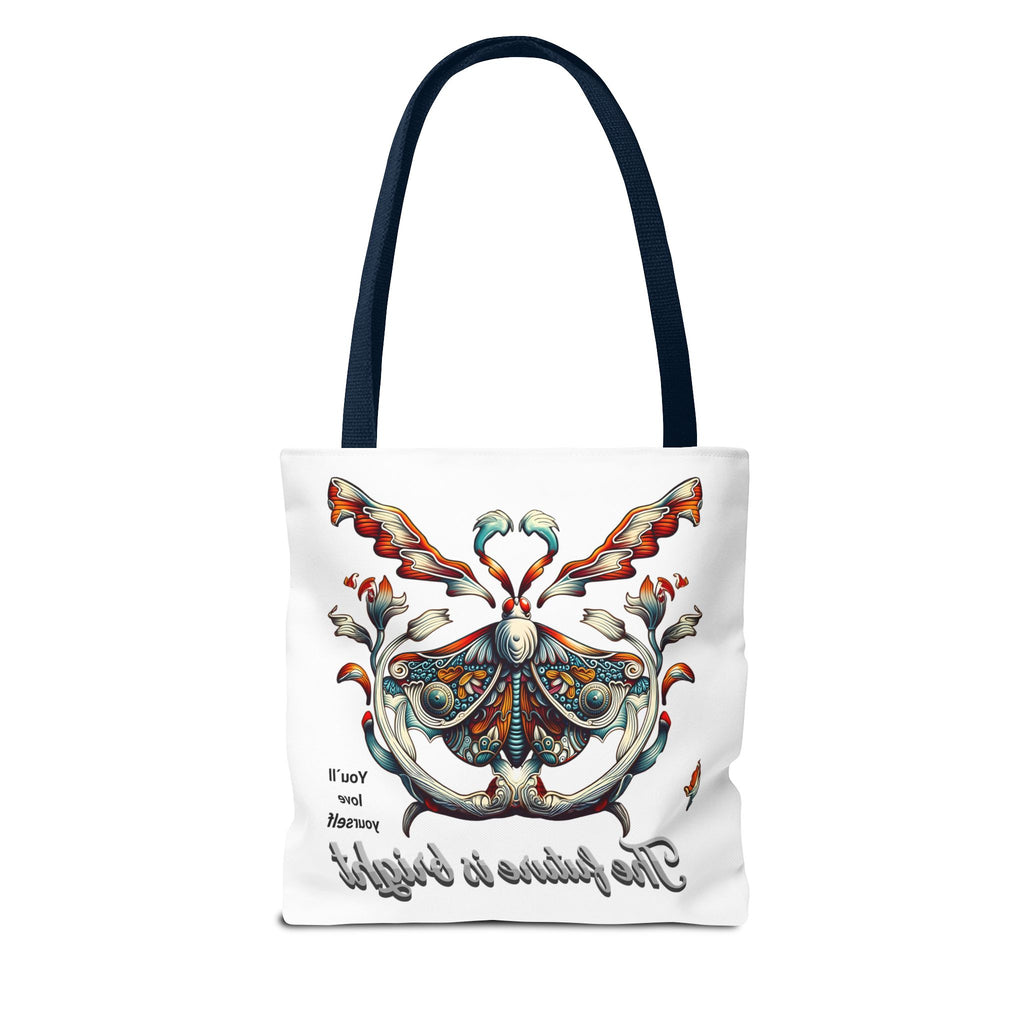Bright Future Butterfly Tote Bag — Inspirational Floral Art AOP Tote