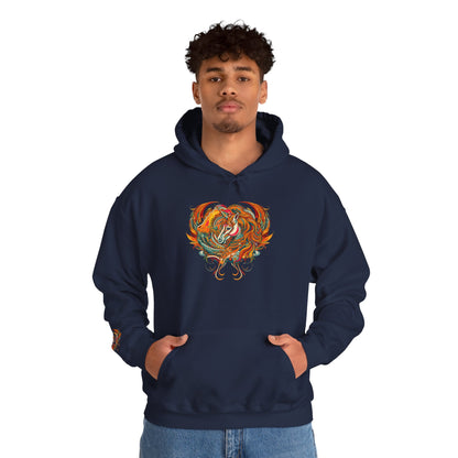 Colorful Heart Design Hooded Sweatshirt, Cozy Sweatshirt, Unisex Pullover, Gift for Him, Gift for Her, Casual Wear, Layering Essentials
