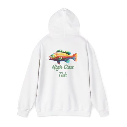 High Class Fish Hoodie - Unisex Heavy Blend Sweatshirt, Cozy Gift for Fishing Enthusiasts, Great for Outdoors, Casual Wear, Birthday Gift