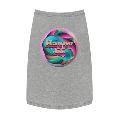Happy Dog Pet Tank Top, Cute Dog Apparel, Dog Lover Gift, Summer Pet Clothing, Stylish Puppy Shirt