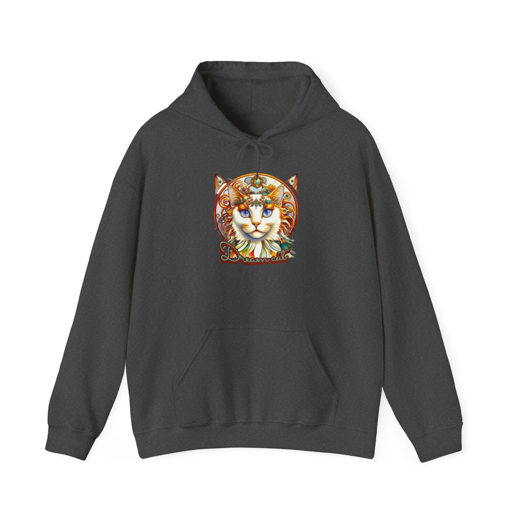 Whimsical Cat Hoodie, Cozy Animal Sweatshirt, Unique Gift for Cat Lovers, Warm Apparel for Any Occasion, Illustrated Cat Design