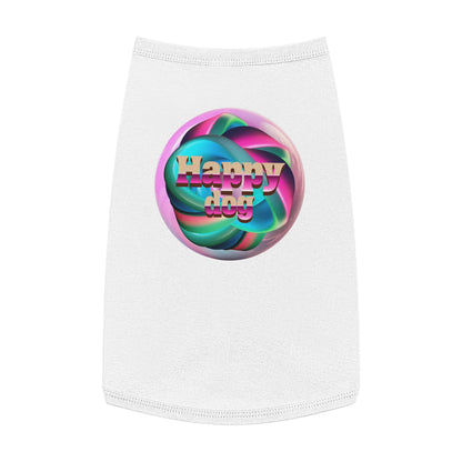 Happy Dog Pet Tank Top, Cute Dog Apparel, Dog Lover Gift, Summer Pet Clothing, Stylish Puppy Shirt
