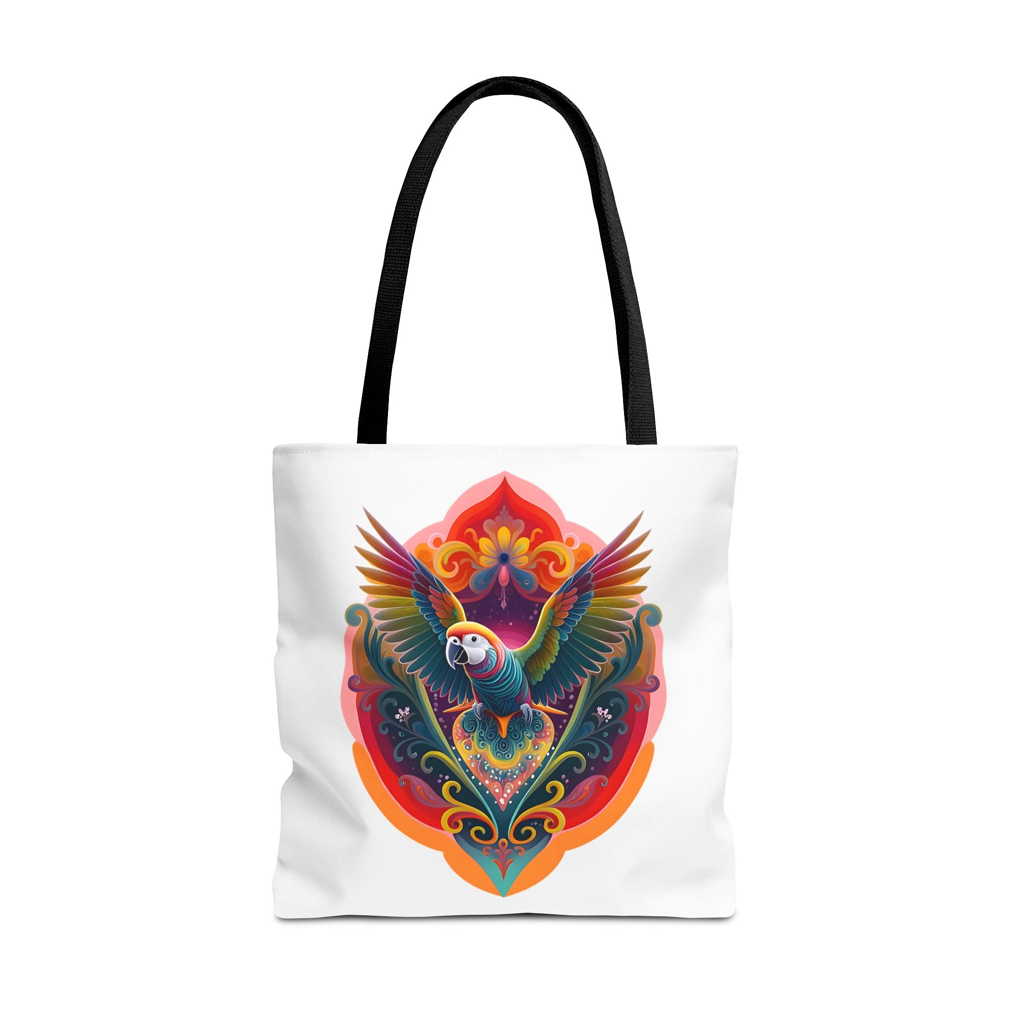 Colorful Parrot Tote Bag, Boho Chic Bag, Sustainable Shopping Tote, Beach Bag, Eco-Friendly Gift, Colorful Art Accessory, AOP Design
