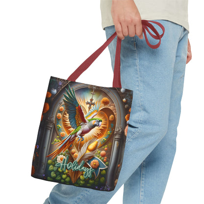 Vibrant Holiday Tote Bag - Colorful Bird Design, Perfect for Gift Giving, Eco-Friendly Shopping, Beach Days, Travel Essentials