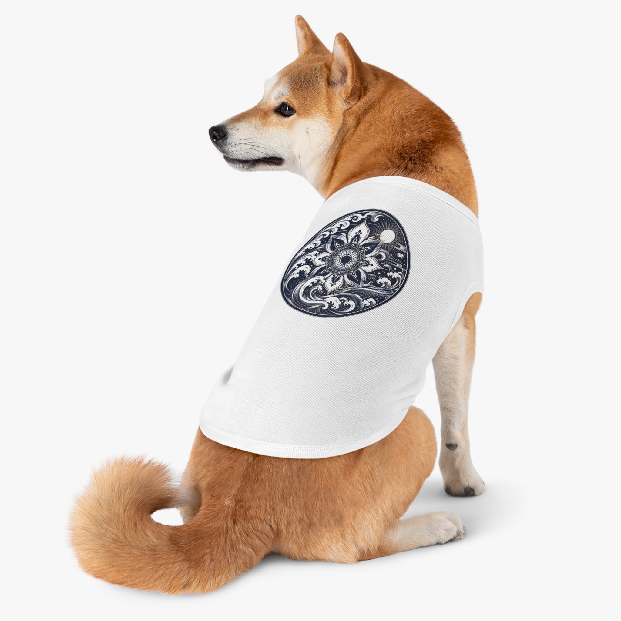 Mandala Wave Pet Tank Top — Nautical Moon Dog Shirt