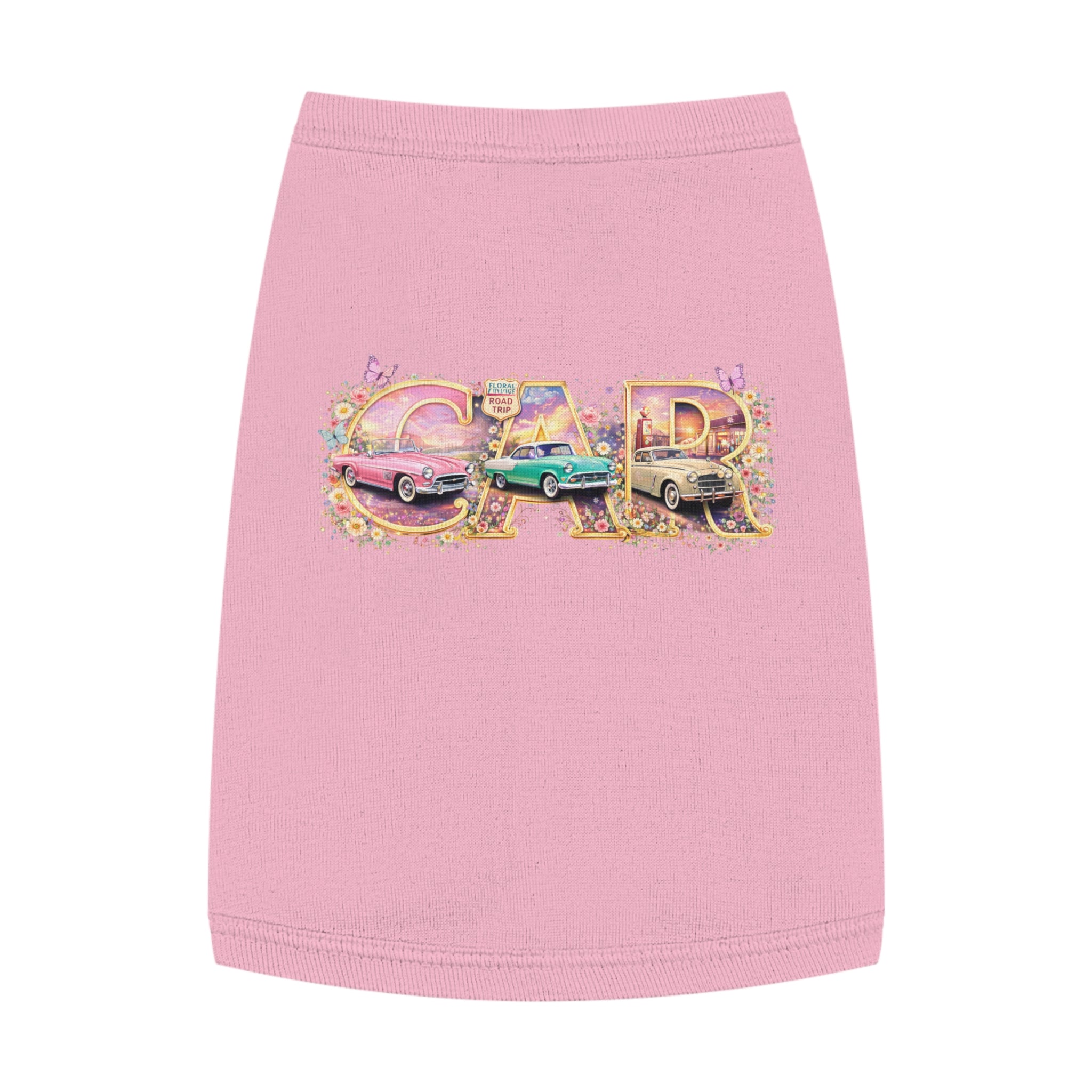 Classic Car Pet Tank Top – Retro 'Car' Graphic Dog Shirt