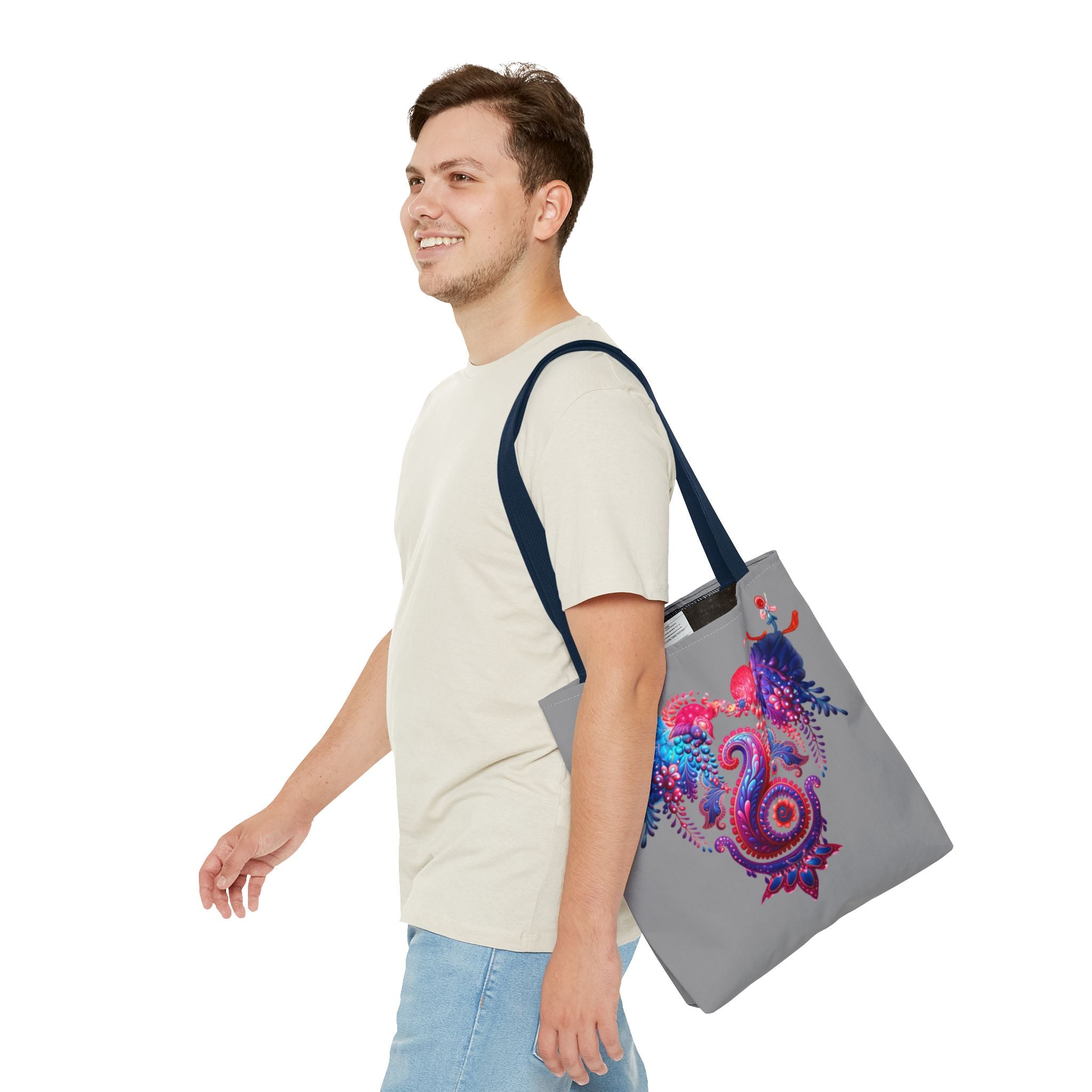Vibrant Art Tote Bag, Colorful Beach Tote, Gift for Her, Bohemian Floral Bag, Eco-Friendly Shopping Bag, Festival Accessory