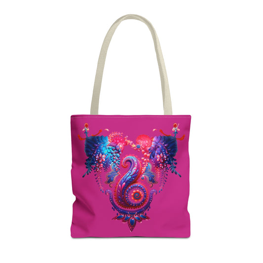 Vibrant Seahorse Tote Bag, Boho Style Bag, Beach Tote, Gift for Her, Colorful Canvas Bag, Eco-Friendly Shopping Bag