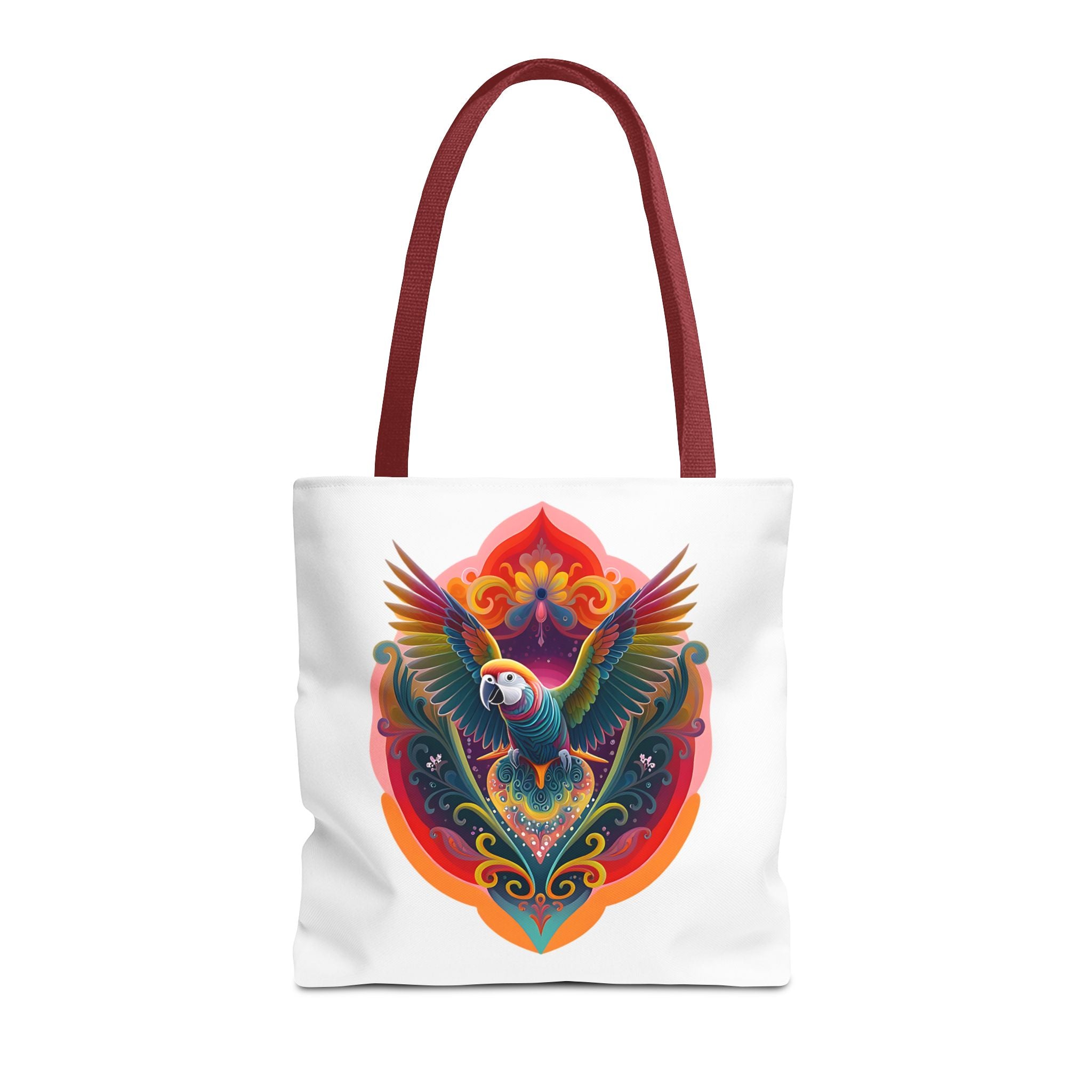 Colorful Parrot Tote Bag, Boho Chic Bag, Sustainable Shopping Tote, Beach Bag, Eco-Friendly Gift, Colorful Art Accessory, AOP Design