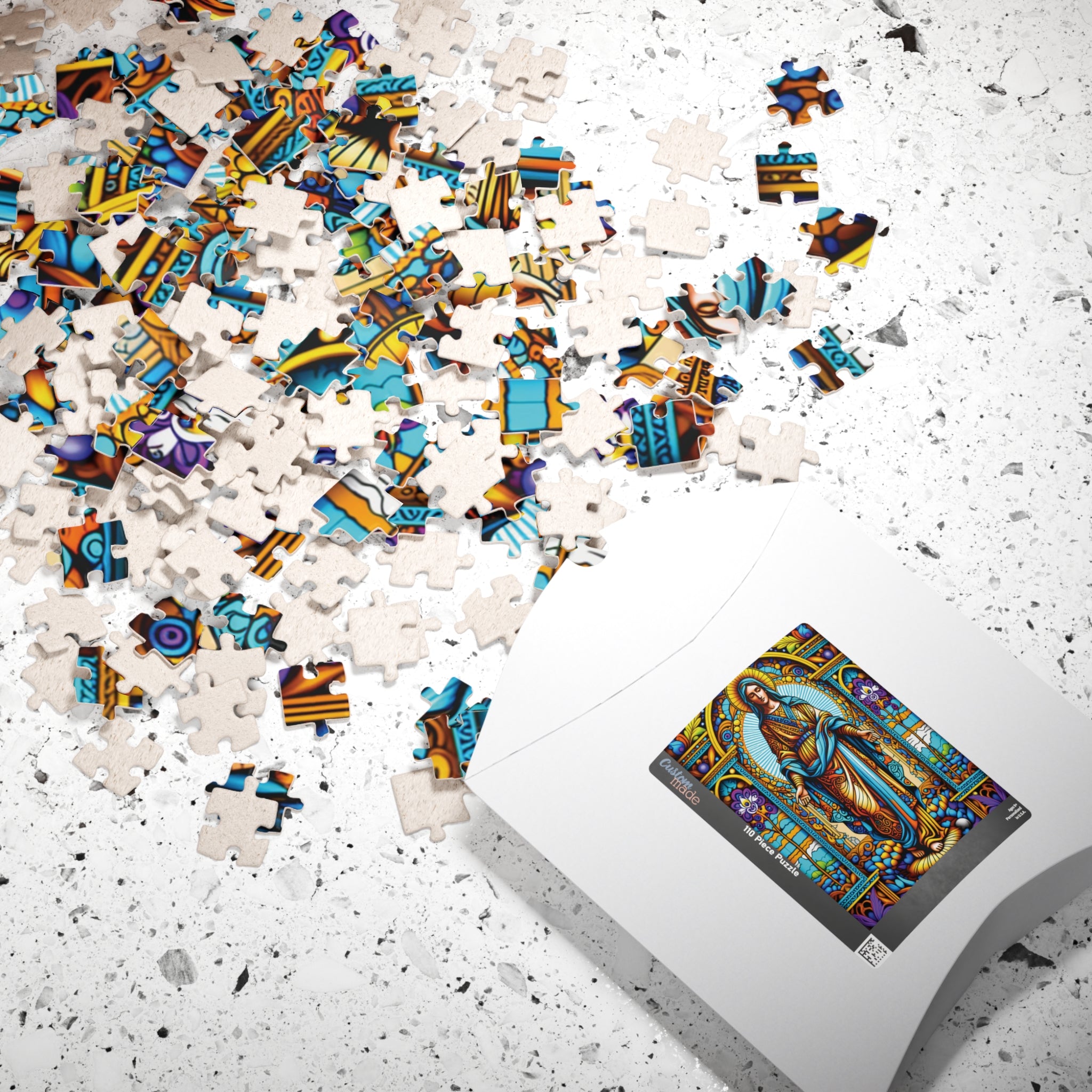 Puzzle Stained Glass Virgin Mary
