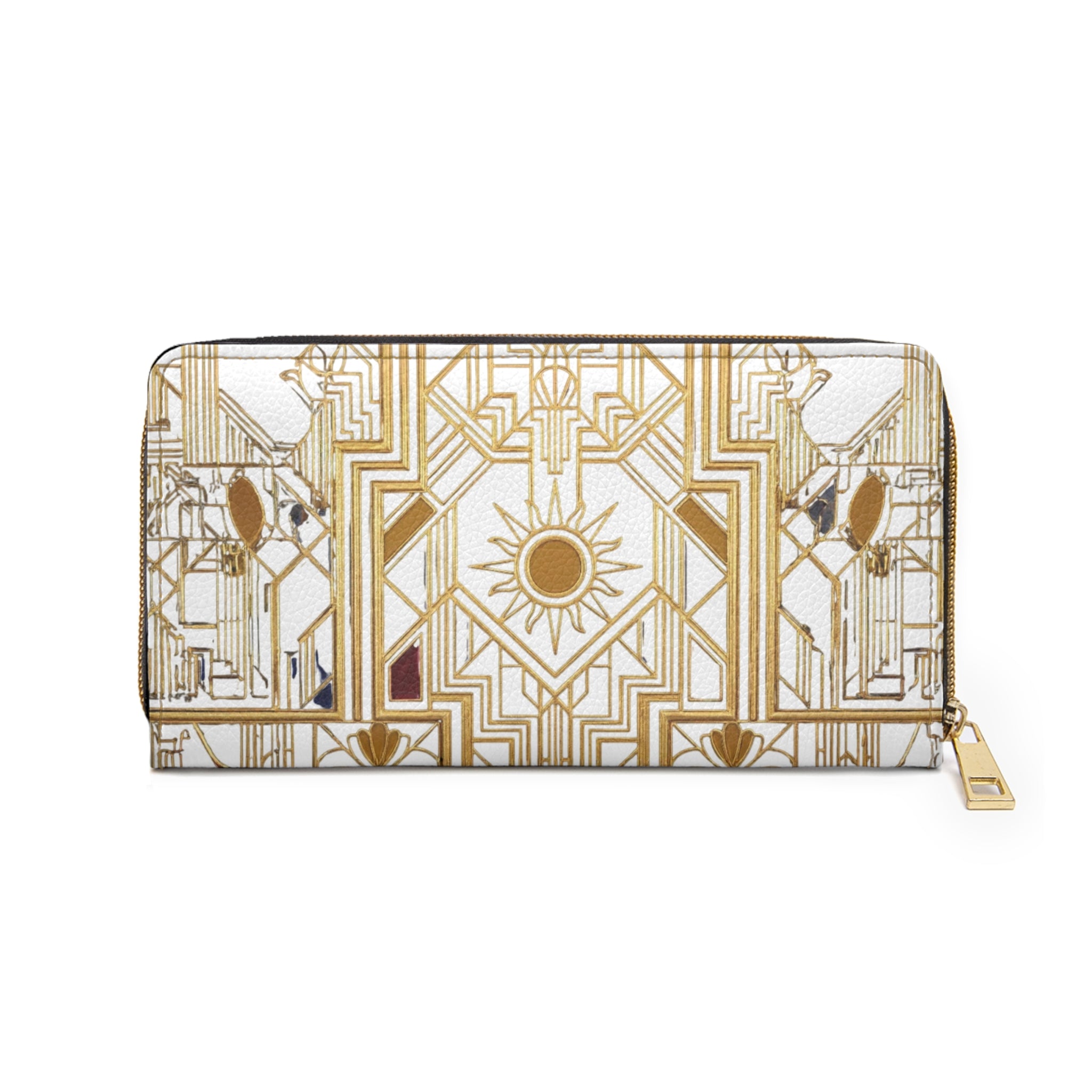 Art Deco Gold Sun Zipper Wallet