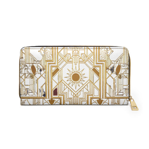 Art Deco Gold Sun Zipper Wallet