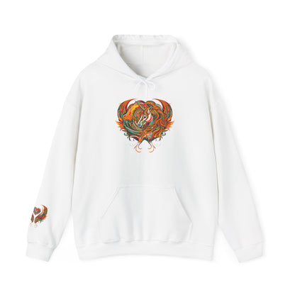 Colorful Heart Design Hooded Sweatshirt, Cozy Sweatshirt, Unisex Pullover, Gift for Him, Gift for Her, Casual Wear, Layering Essentials